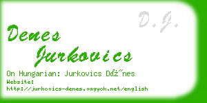 denes jurkovics business card